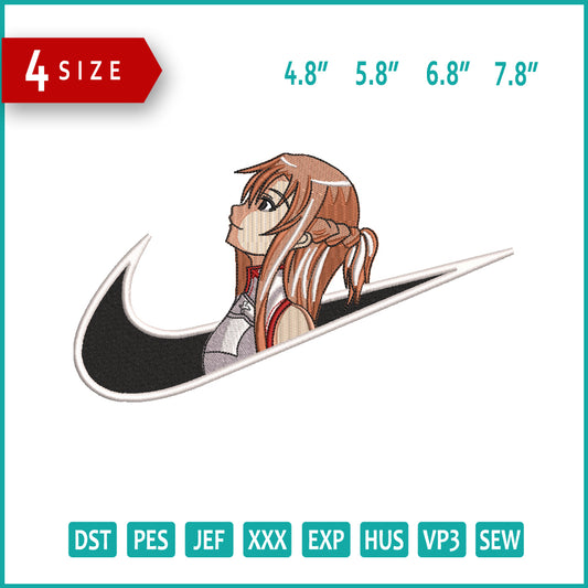 Yumeko Jabami Swoosh Embroidery Design Files - 4 Size's