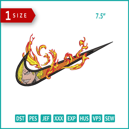 Sanji One Embroidery Design Files - 1 Size