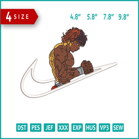 Baki Hanma Swoosh v6 Embroidery Design Files - 4 Size's
