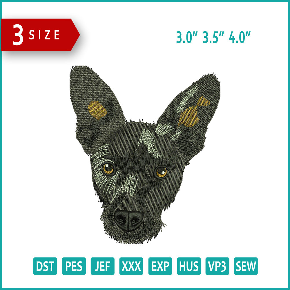Dog v19 Embroidery Design Files - 3 Size's
