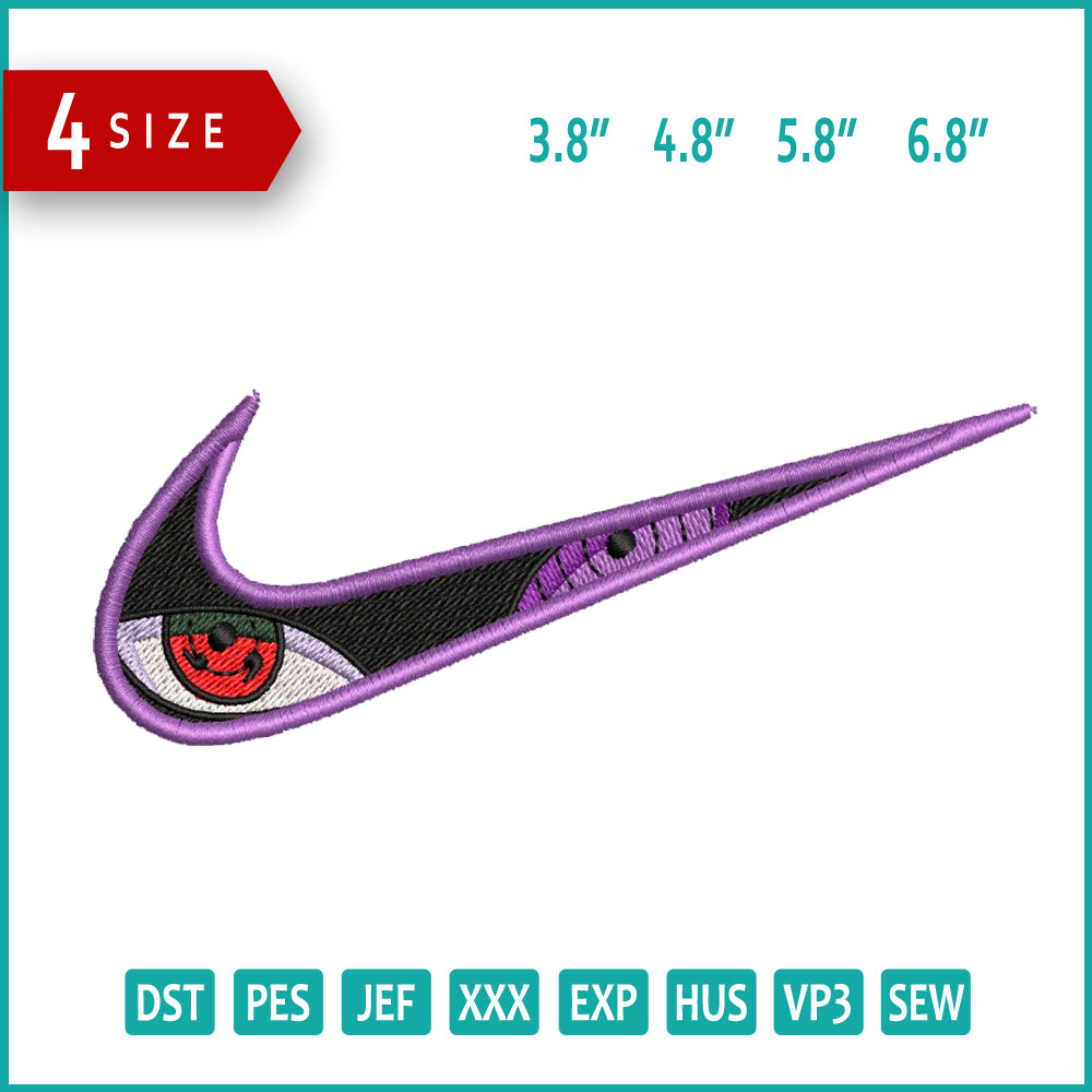 Sharingan Swoosh Embroidery Design Files - 4 Size's