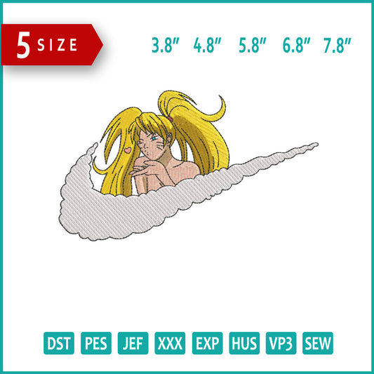 Oiroke no Jutsu Swoosh v2 Embroidery Design Files - 5 Size's