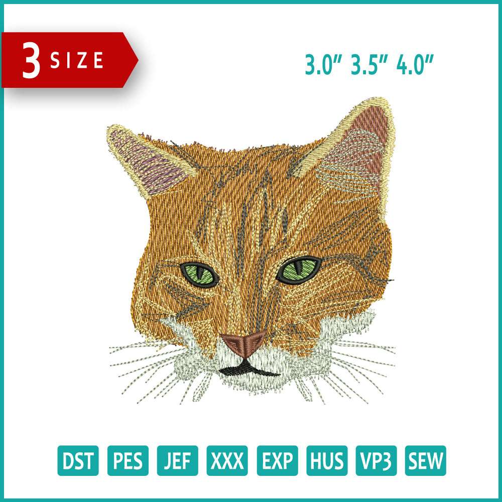 Cat v3 Embroidery Files - 3 Size's