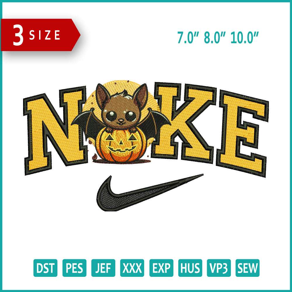 NIke Baby Vampire In The Pumpkin Embroidery Files - 3 Size's