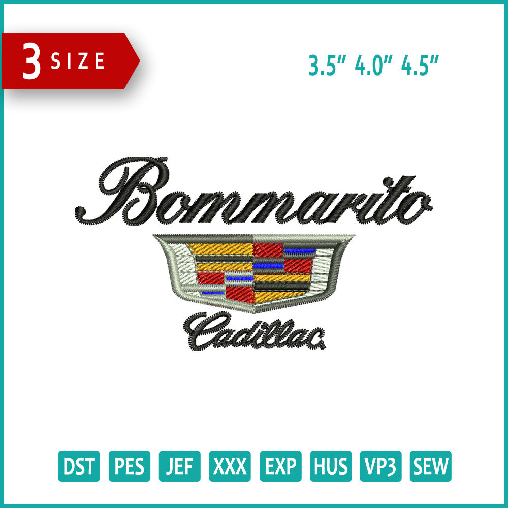 Cadillac Embroidery Files - 3 Size's