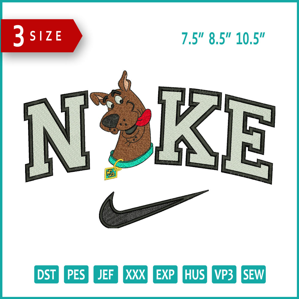 Archivos de diseño de bordado de Scooby Doo de Nike (3 tamaños)