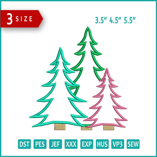 3 Christmas Tree v4 Embroidery Design