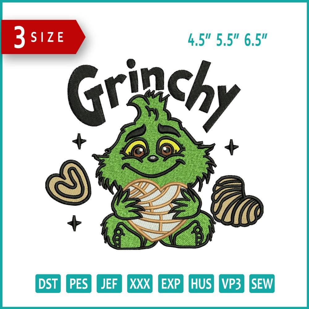 Grinchy Embroidery Design Files - 3 Size's