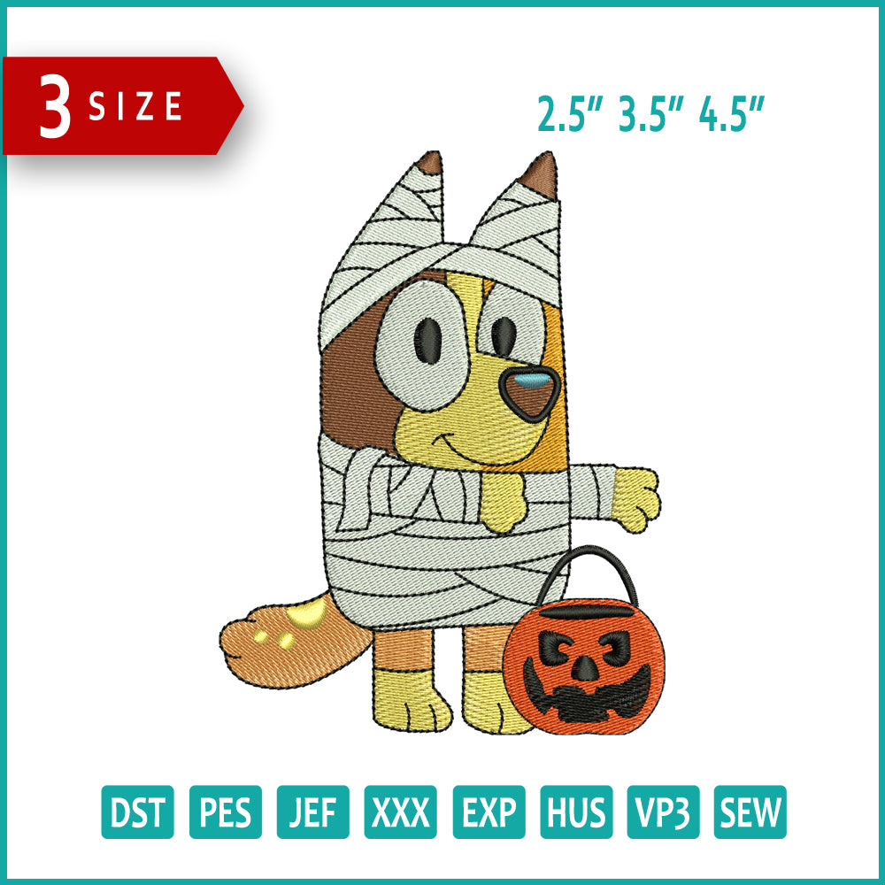 Bingo Mummy Embroidery Files - 3 Size's