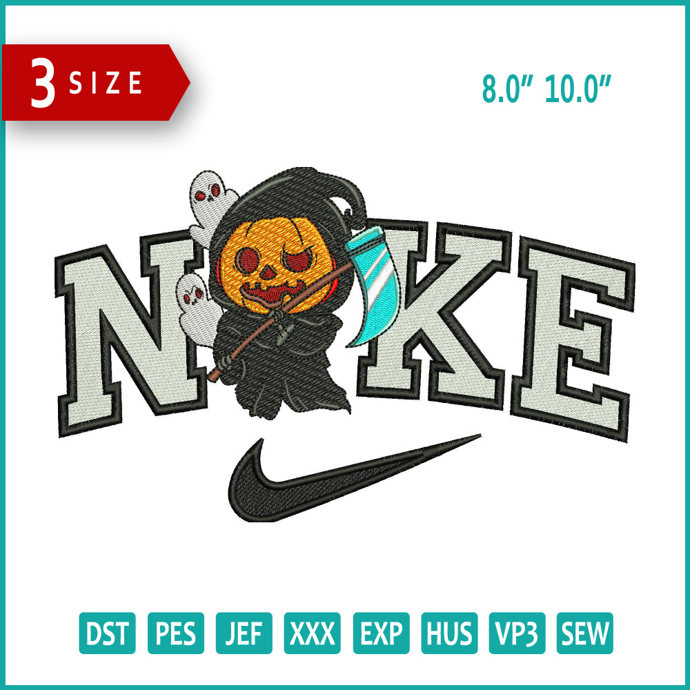 Archivos de bordado Nike Pumpkin Ghost v2 (3 tamaños)