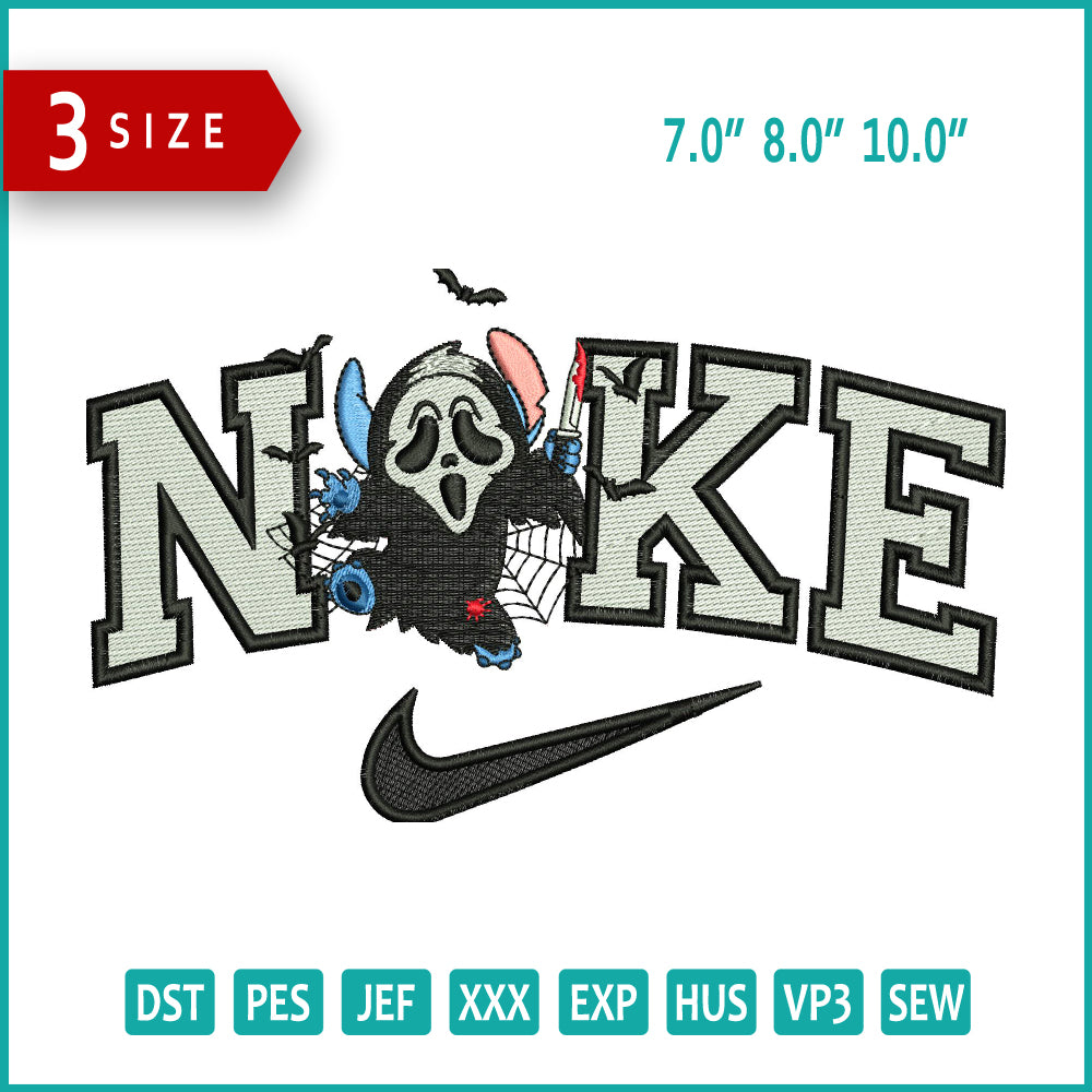 Nike Stitch Ghost v4 Embroidery Files - 3 Size's