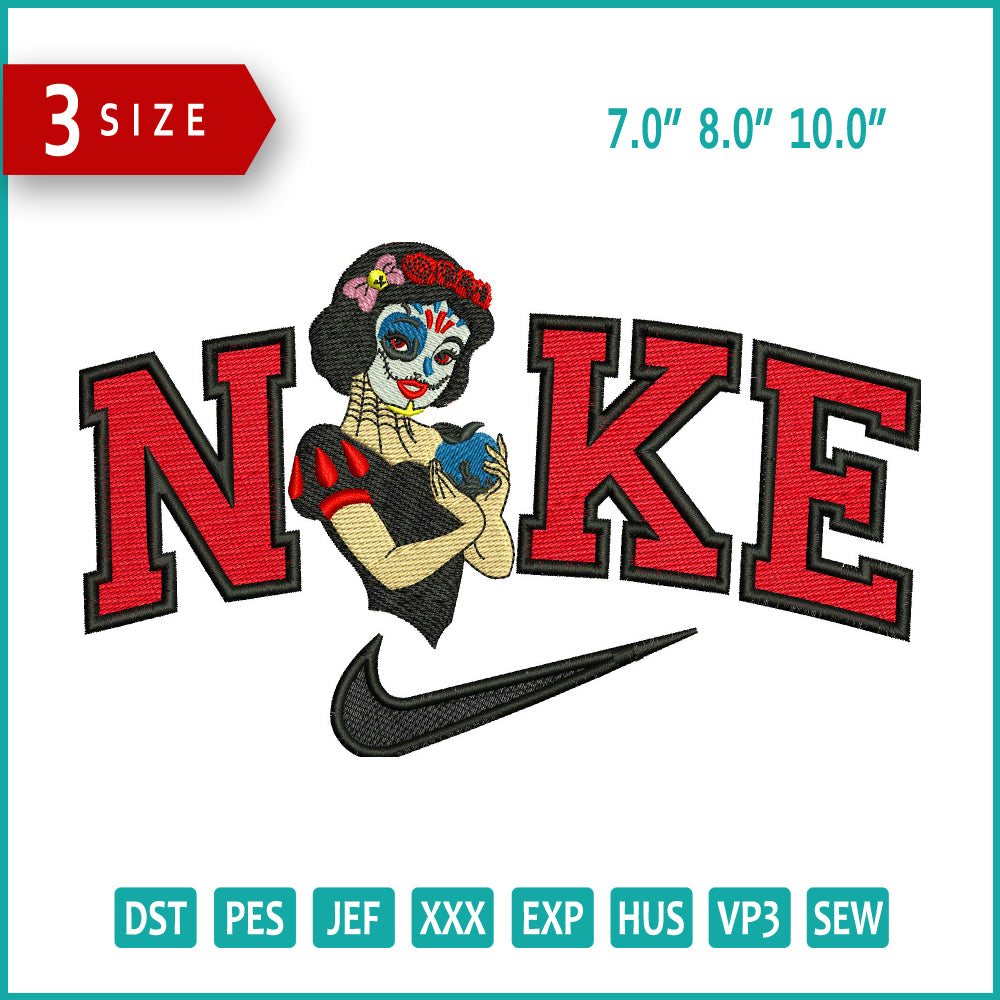 Nike Snow White Ghost Cosplay Embroidery Files - 3 Size's