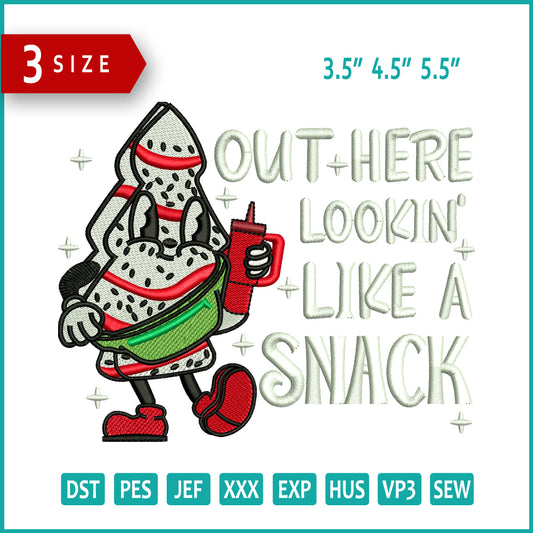 Archivos de diseño de bordado "Aquí afuera, parece un bocadillo" - 3 tamaños