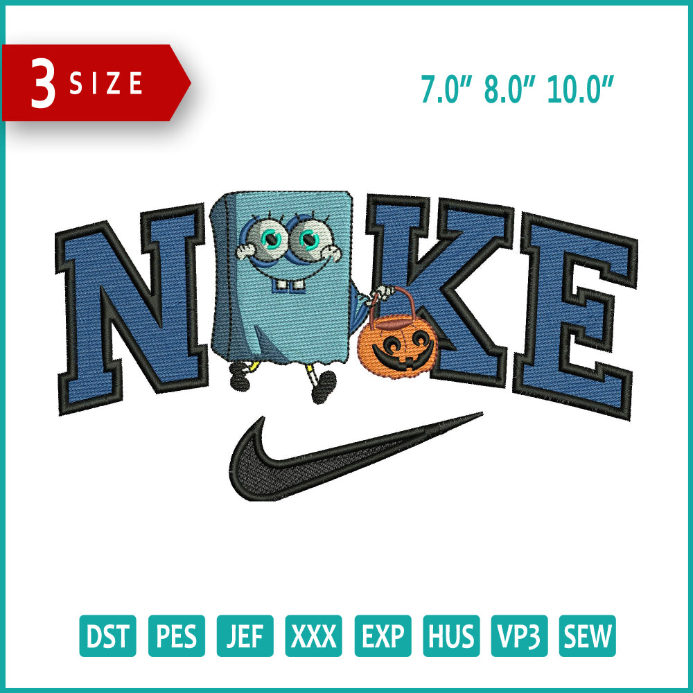 Nike Halloween Spongebob Embroidery Files - 3 Size's