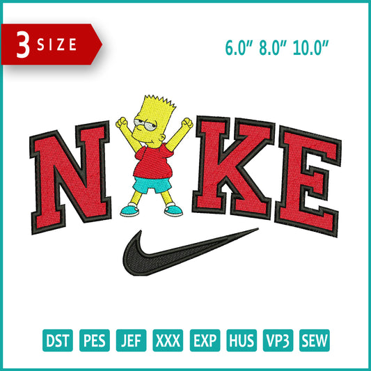 Archivos de diseño de bordado de cuerpo completo de Nike Bart (3 tamaños)