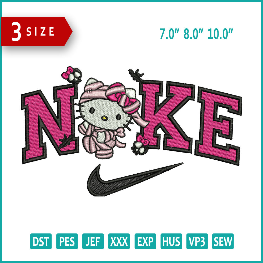 Nike Halloween KItty Embroidery Files - 3 Size's