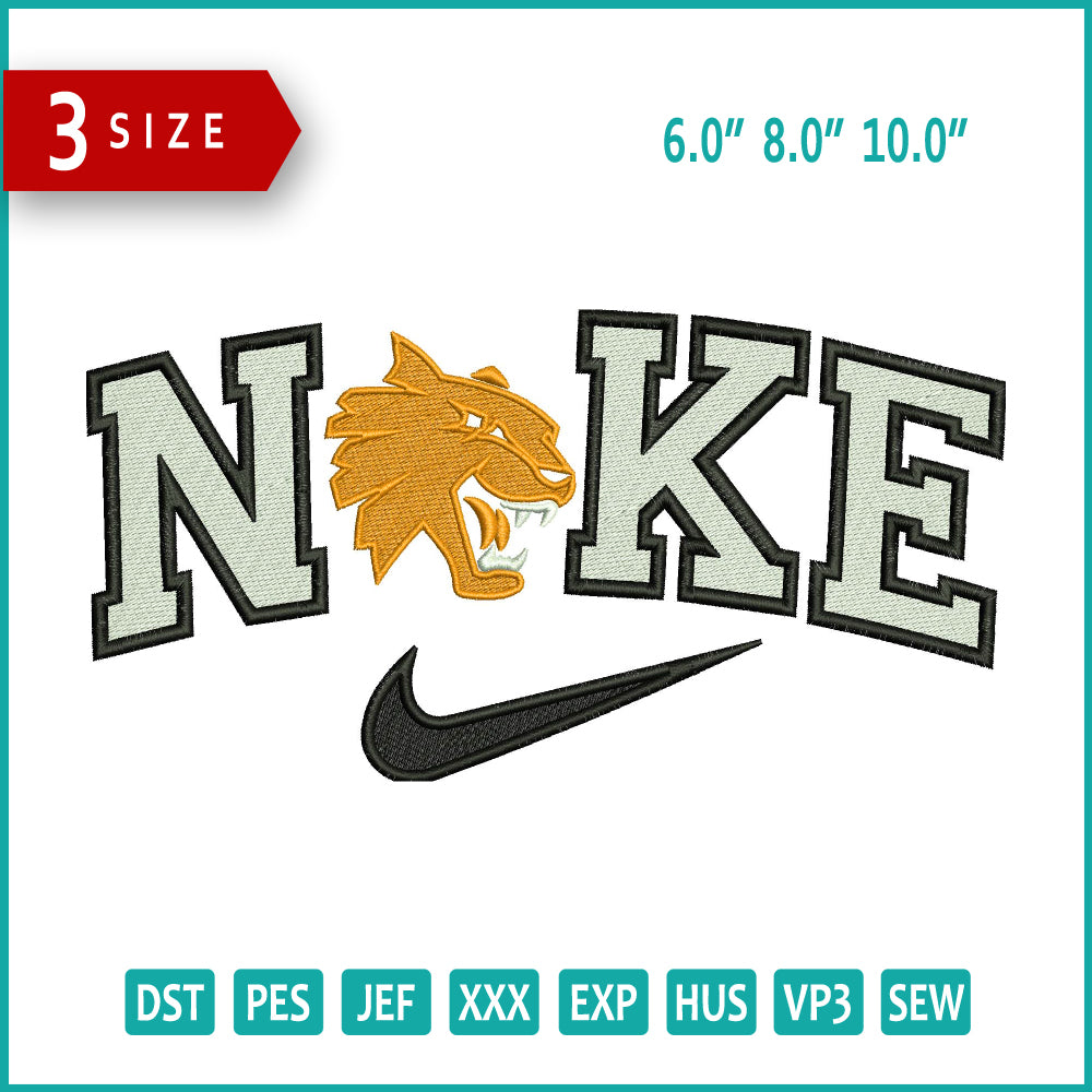 Archivos de diseño de bordado Nike Tiger v2 (3 tamaños)