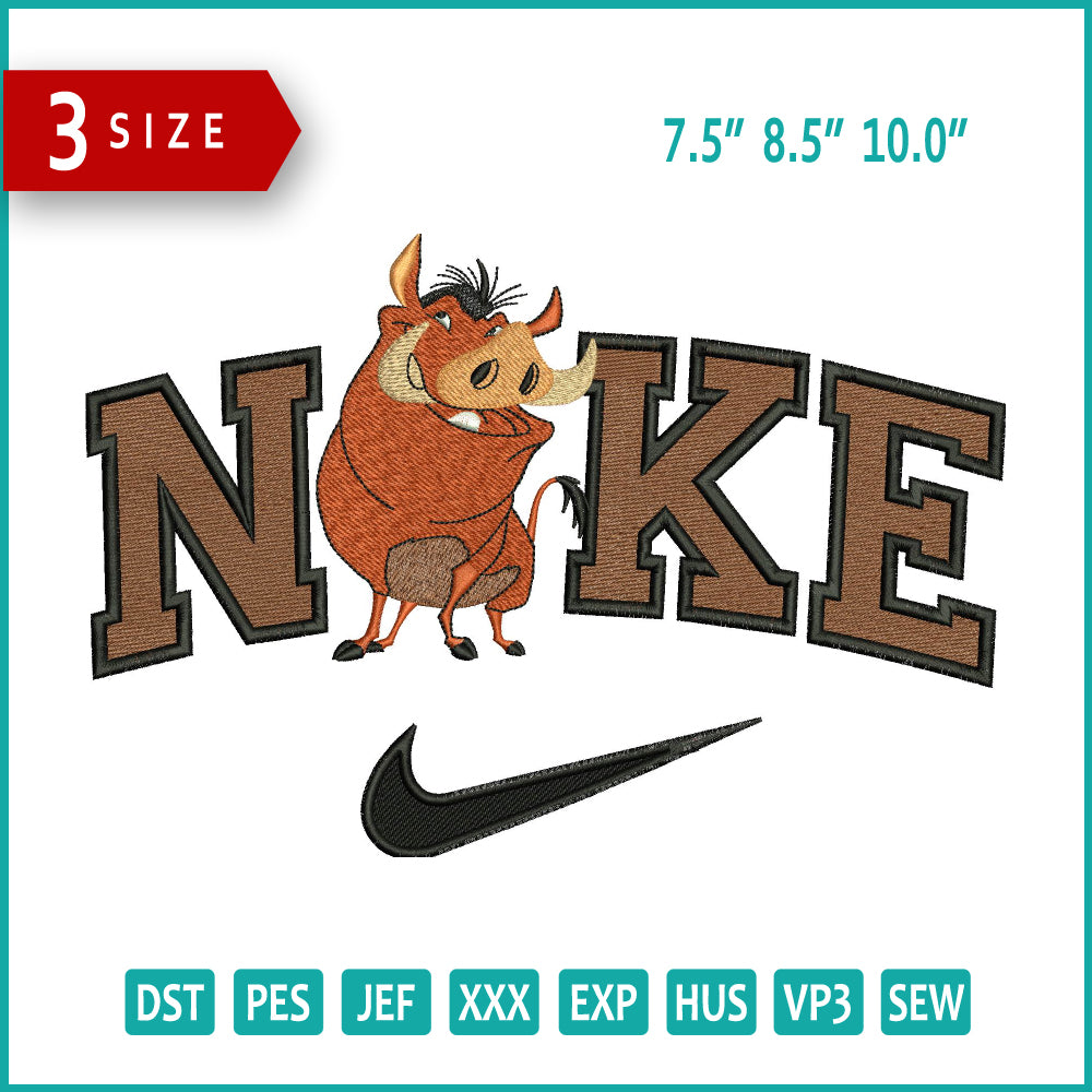 Archivos de diseño de bordado Nike Pumpaa - 3 tamaños
