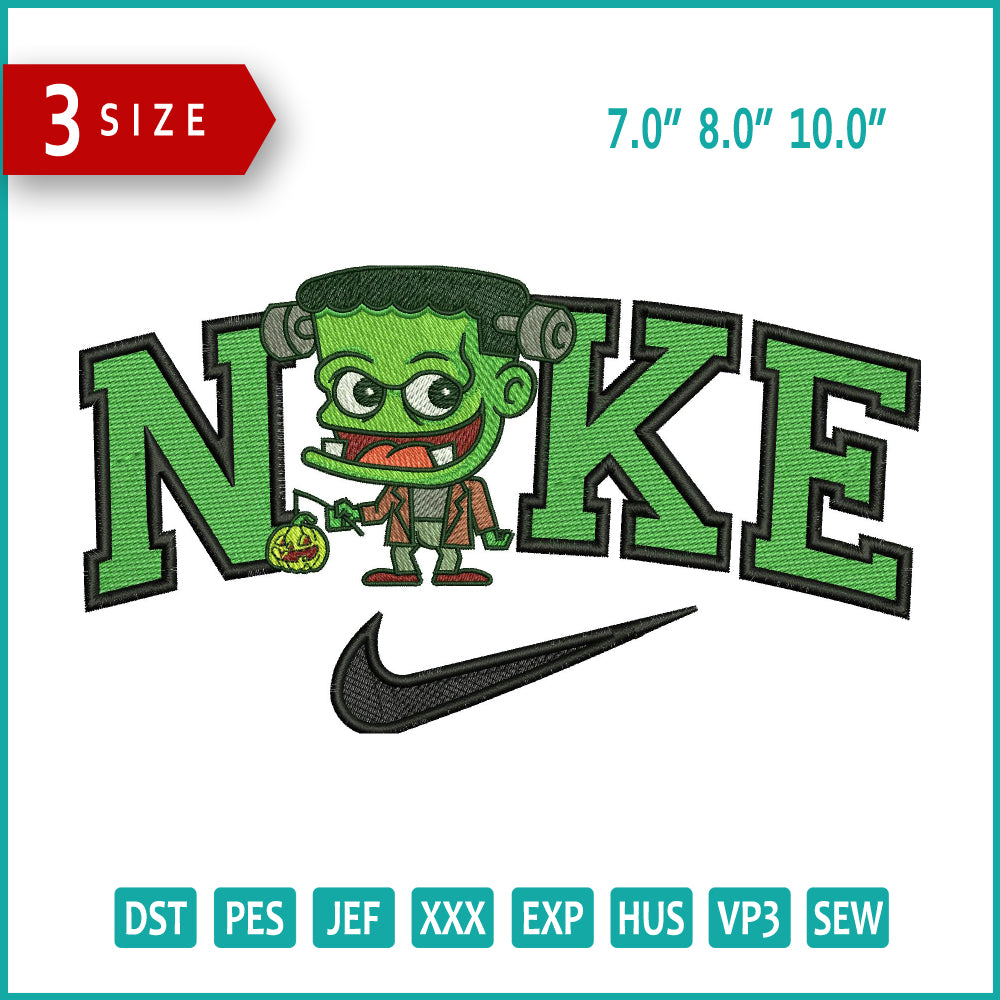 Nike Chibi Frankenstein Embroidery Files - 3 Size's