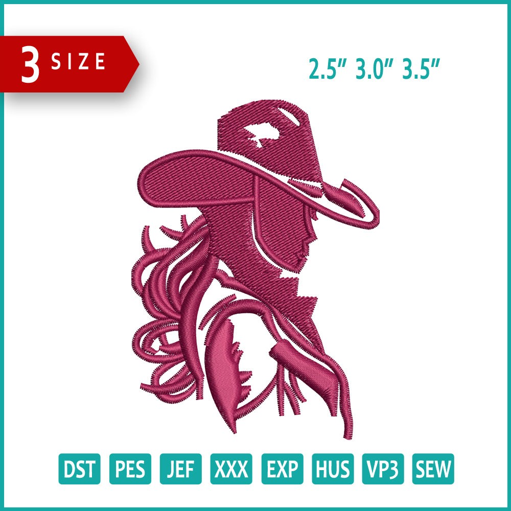 Barbie Cow Girl Embroidery Files - 3 Size's