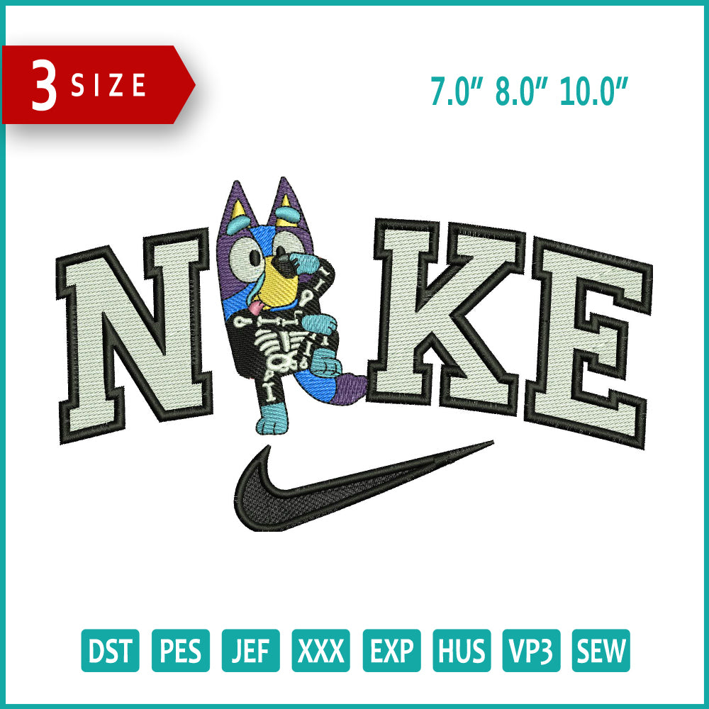 Nike Bluey v2 Embroidery Design Files - 3 Size's