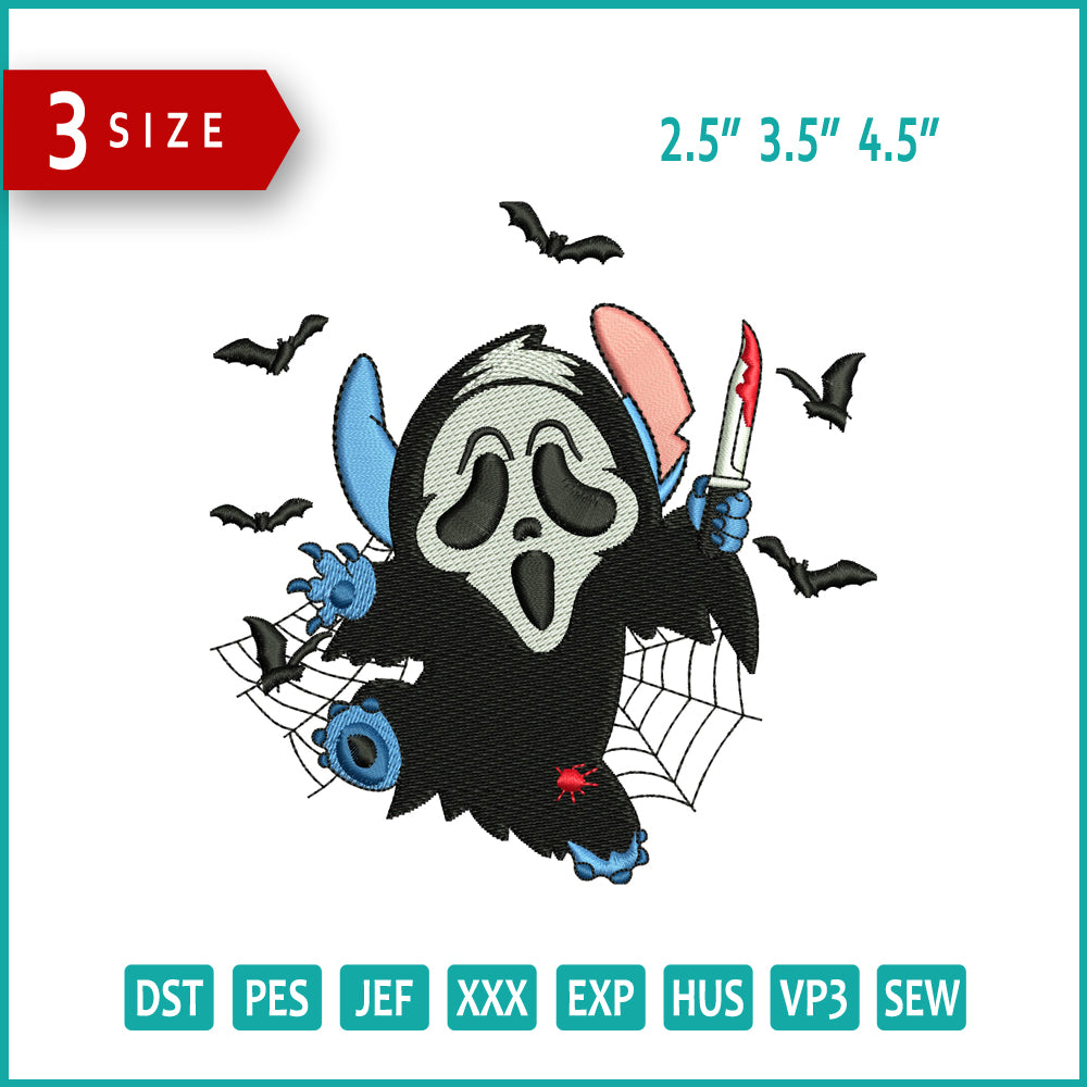 Stitch Ghost v4 Embroidery Files - 3 Size's