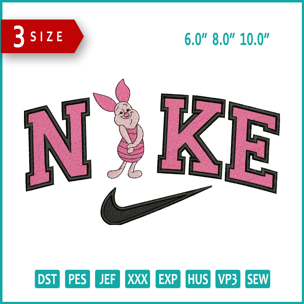 Archivos de diseño de bordado Nike Piget - 3 tamaños