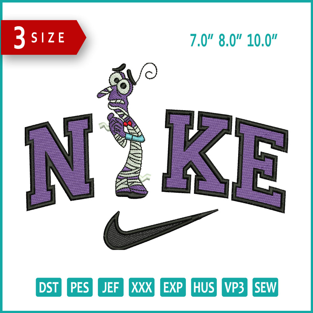 Nike Halloween Fear Embroidery Files - 3 Size's