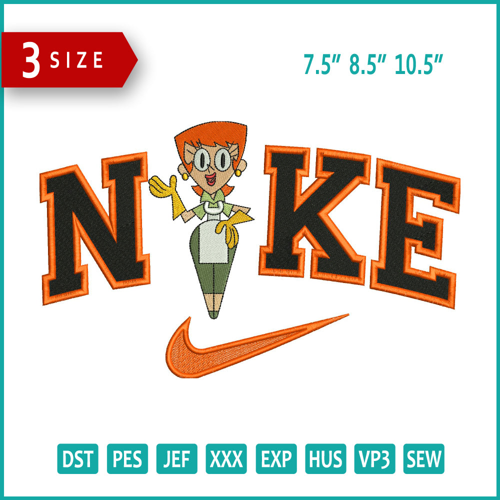 Archivos de diseño de bordado Nike Dexter's Mum (3 tamaños)