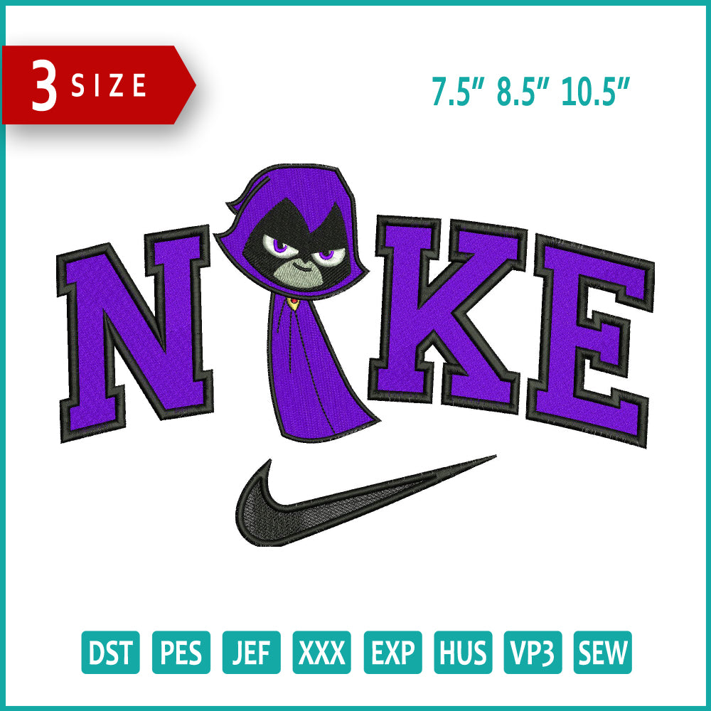 Archivos de diseño de bordado Nike Raven (3 tamaños)
