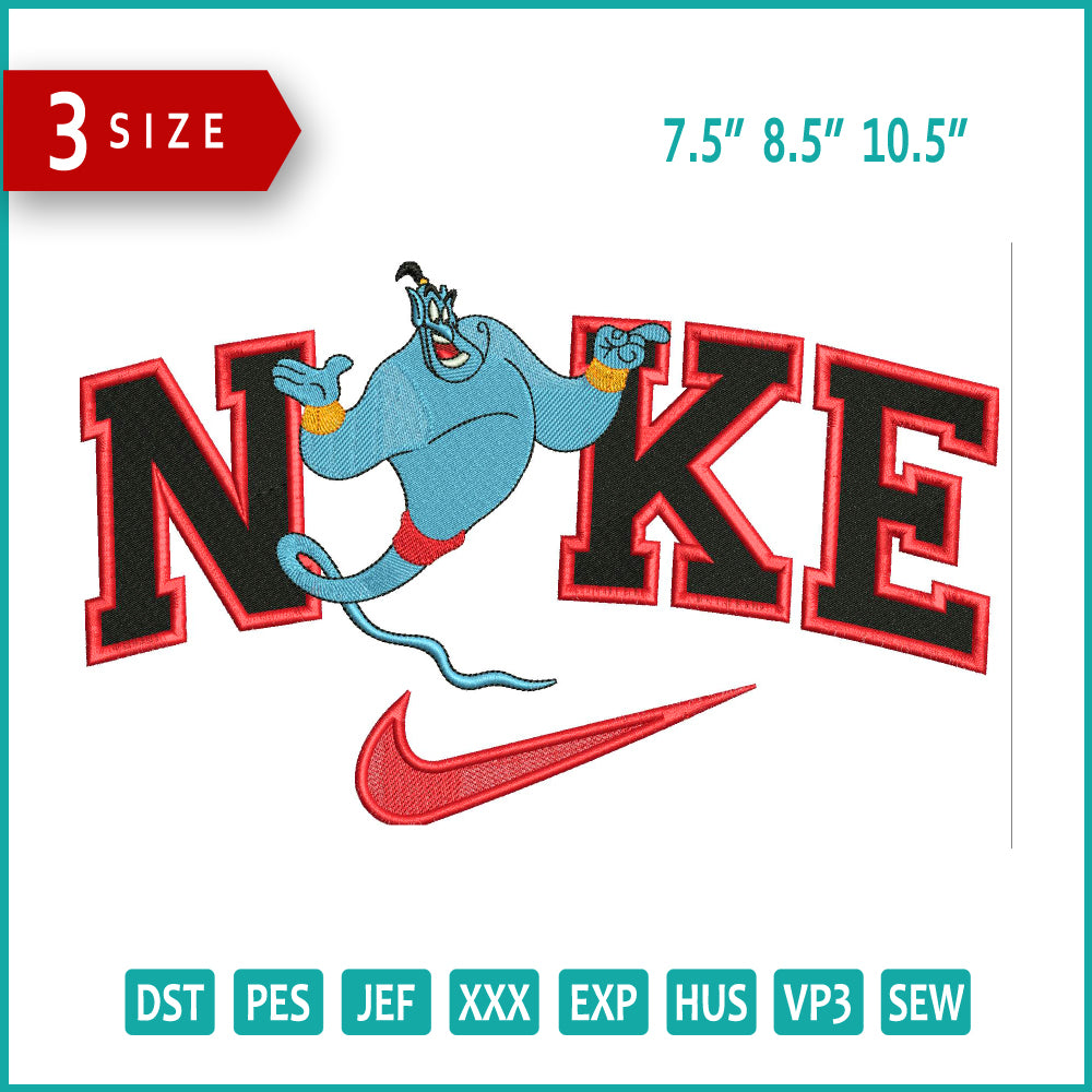 Archivos de diseño de bordado Nike Genie - 3 tamaños