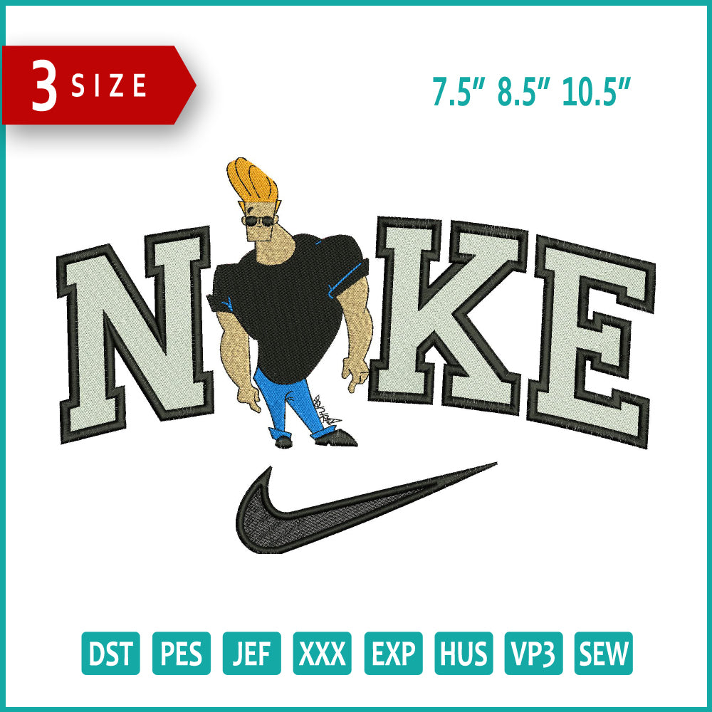 Archivos de diseño de bordado Nike Johnny Bravo (3 tamaños)