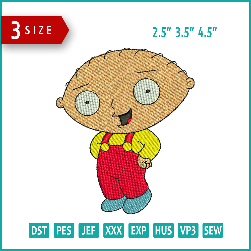 Stewie Griffin Embroidery Design Files 3 Size s Online  