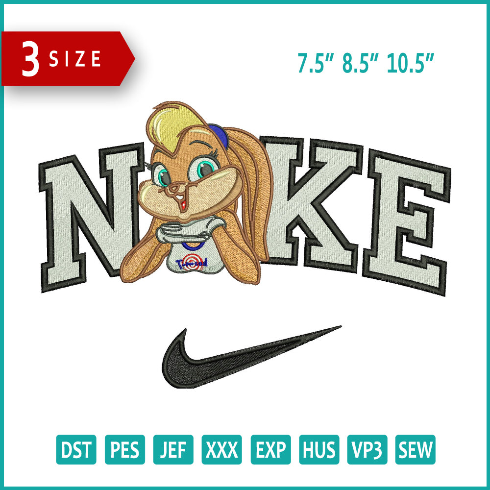 Archivos de diseño de bordado Nike Lola Half - 3 tamaños
