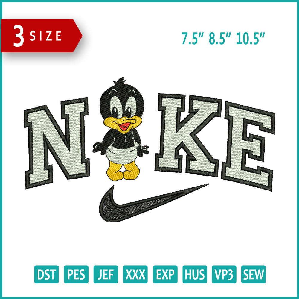 Archivos de diseño de bordado del Pato Lucas Chibi de Nike (3 tamaños)