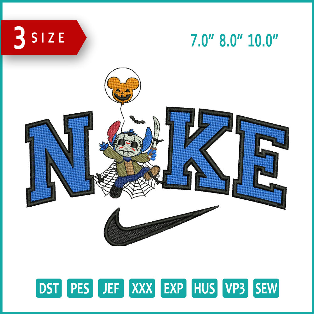 Nike Stitch Cosplay Jason Voorhees Embroidery Files - 3 Size's