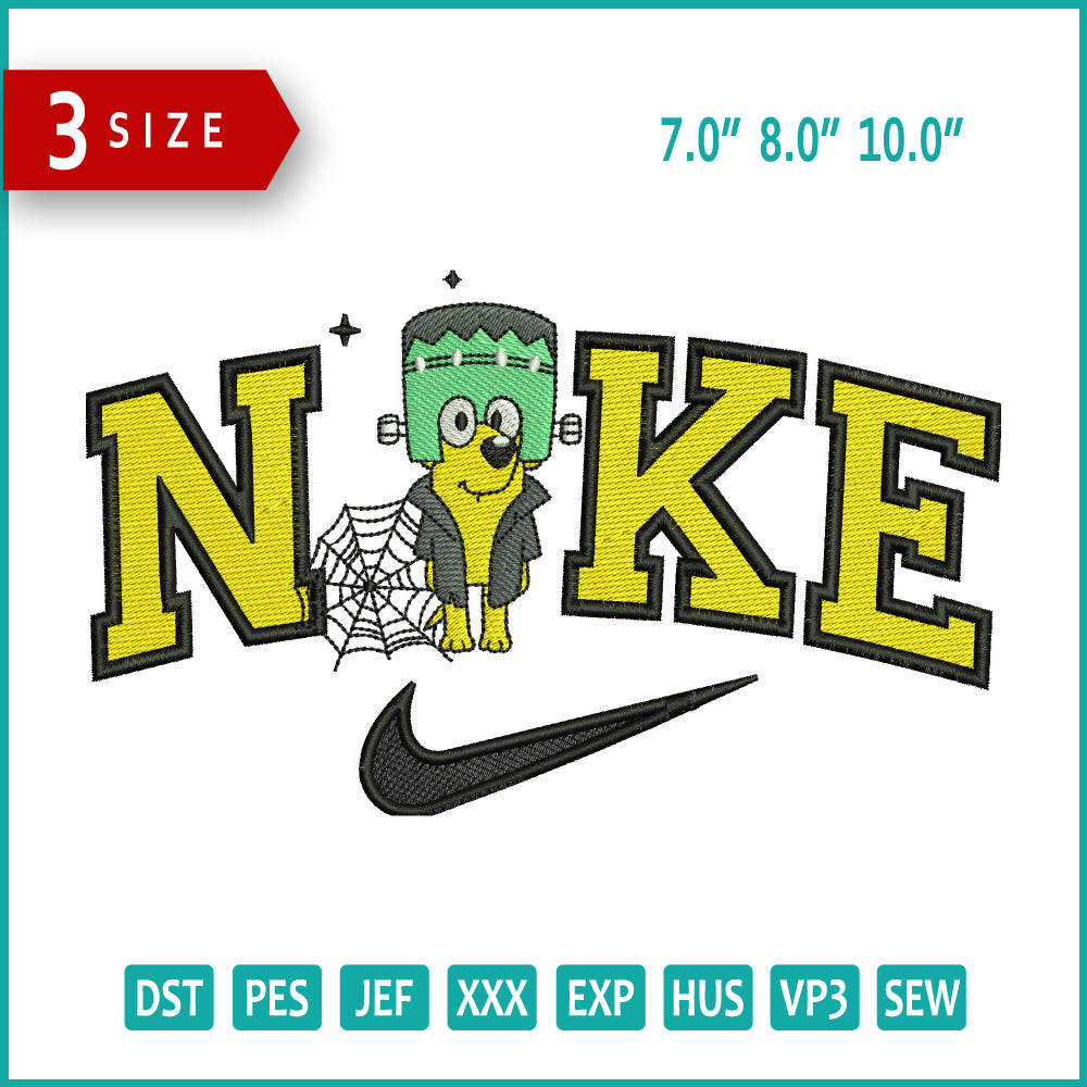 Nike Bingo Ghost Embroidery Files - 3 Size's
