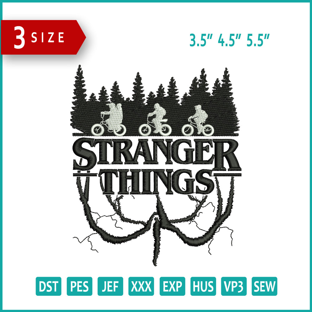 Archivos de diseño de bordado de Stranger Things: 3 tamaños