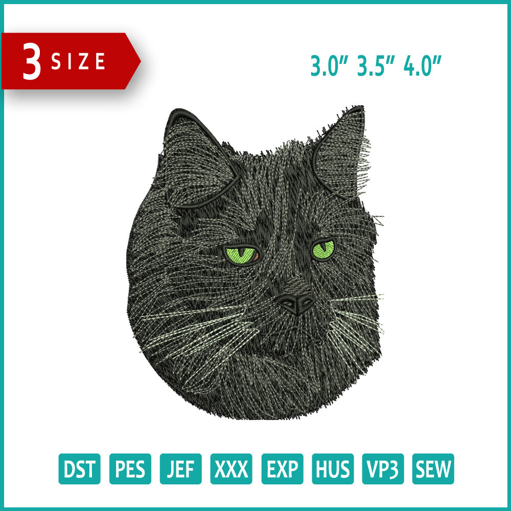 Black Cat Embroidery Files - 3 Size's