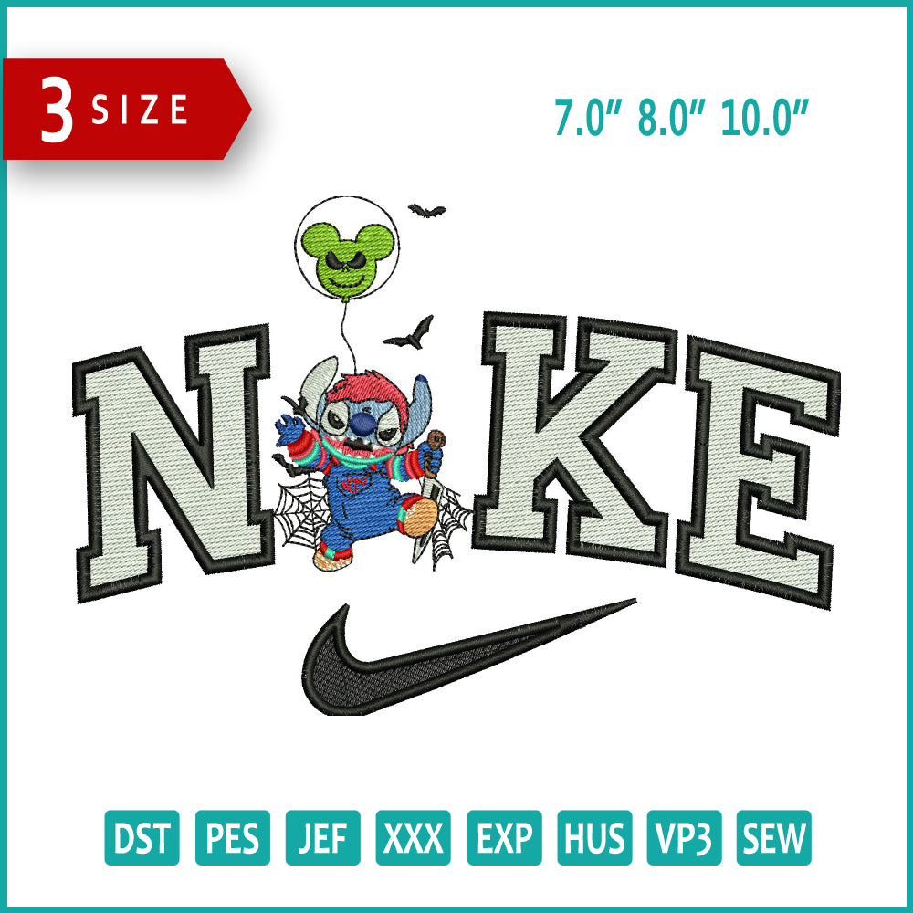 Nike Stitch Clown Embroidery Files - 3 Size's