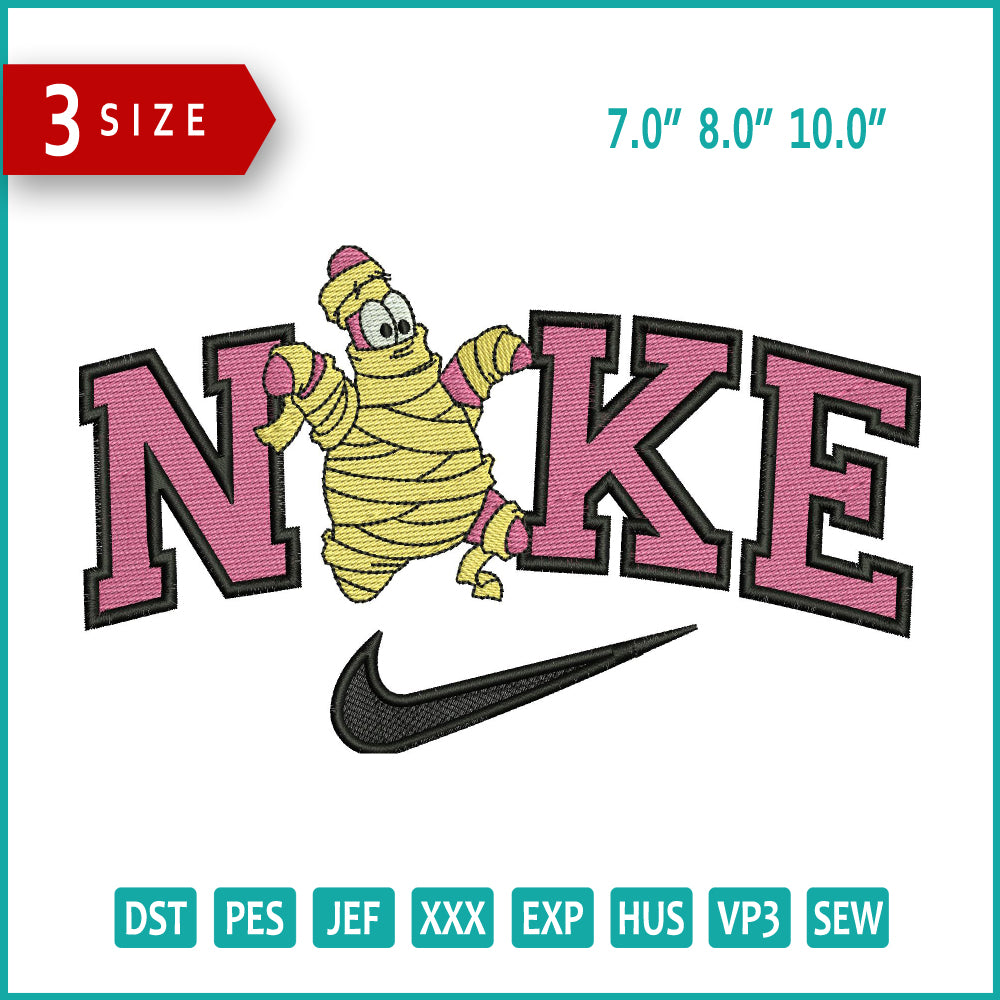 Archivos de bordado Nike Patrick Star Mummy (3 tamaños)