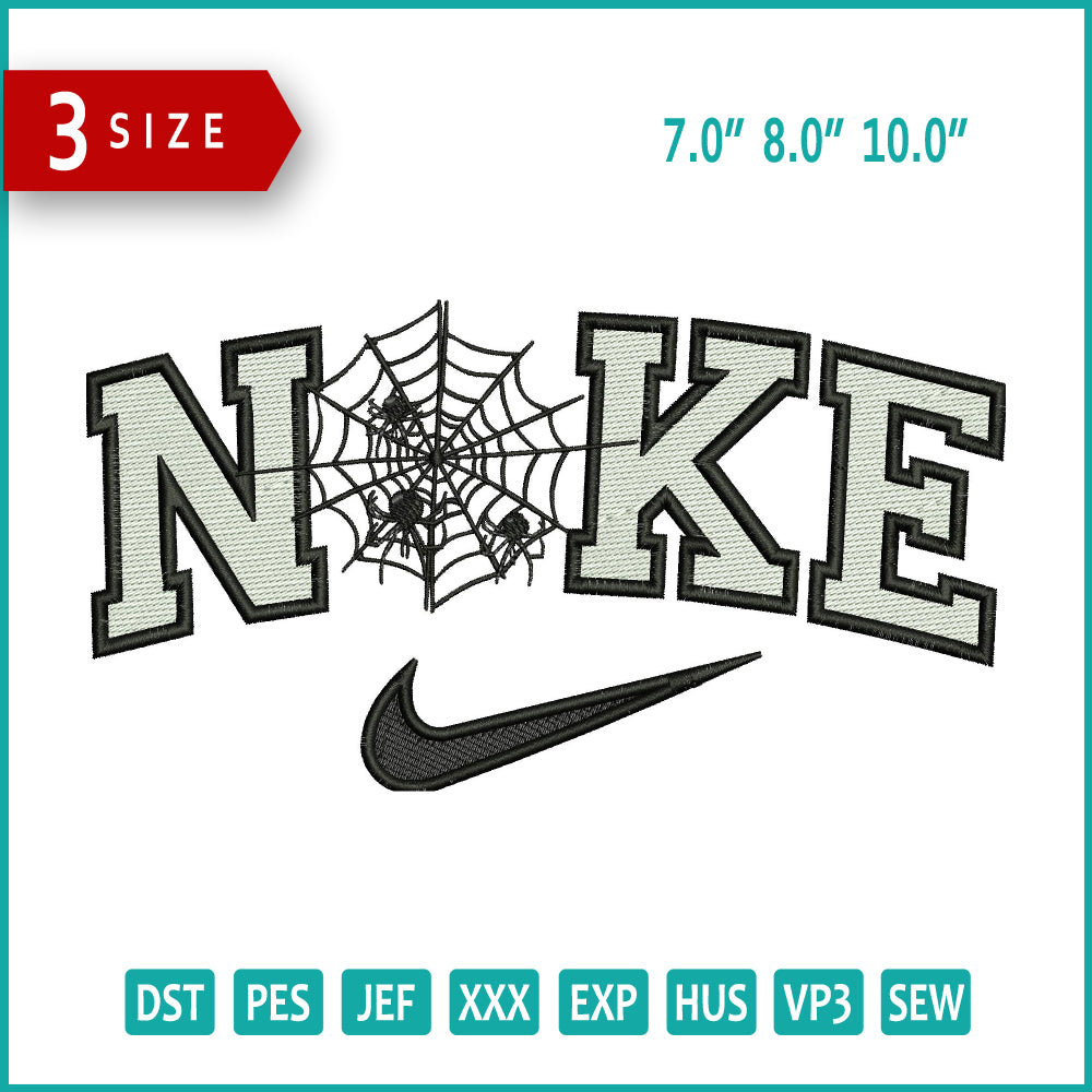 Nike Spider Web v2 Embroidery Design Files - 5 Size's