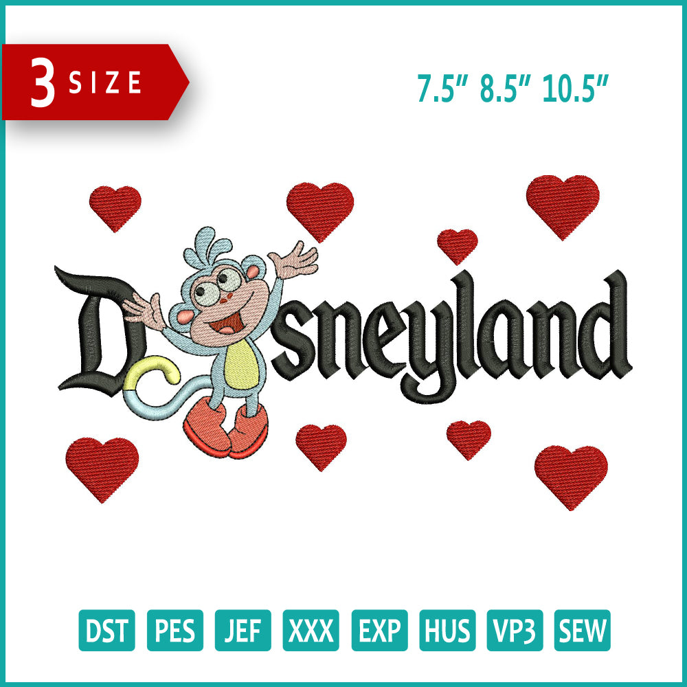 Archivos de diseño de bordado de Boots v1 Disneyland (3 tamaños)