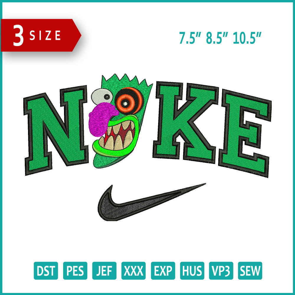 Archivos de diseño de bordado de la máscara Nike Boga Boga Boga (3 tamaños)