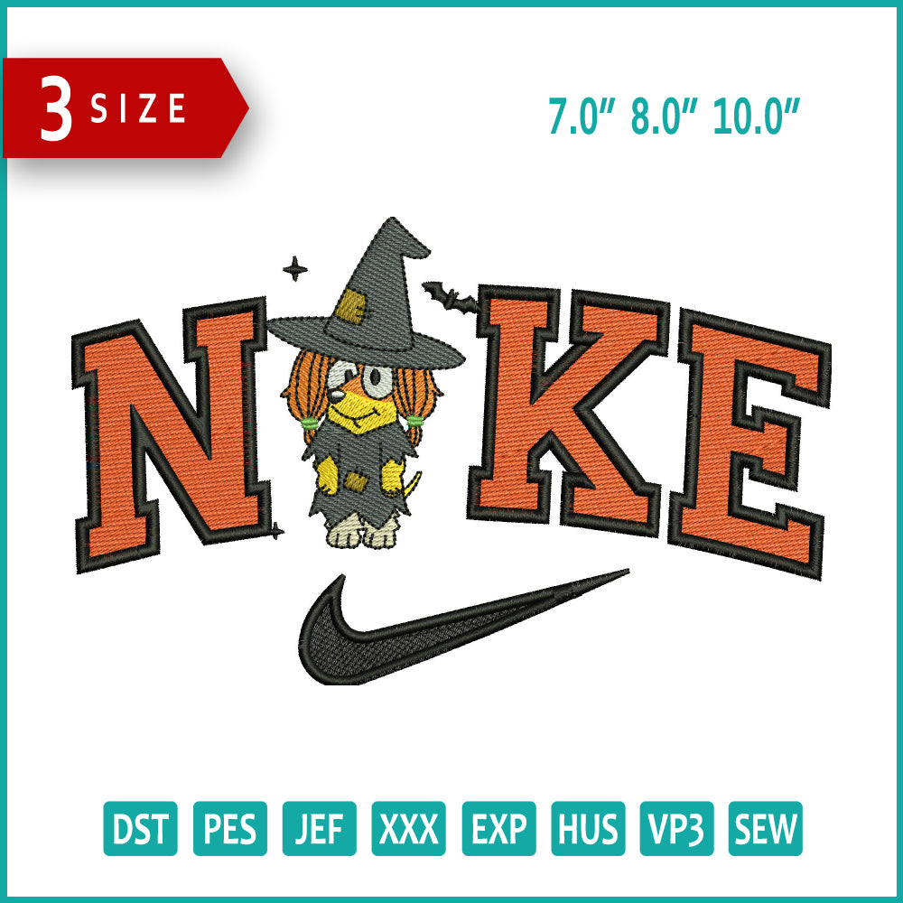 Nike Bingo Witch Embroidery Files - 3 Size's