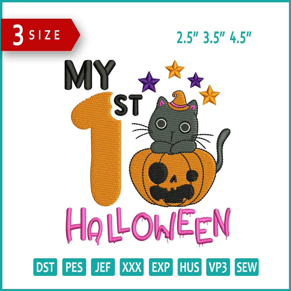 My 1st Halloween v2 Embroidery Design Files - 3 Size's
