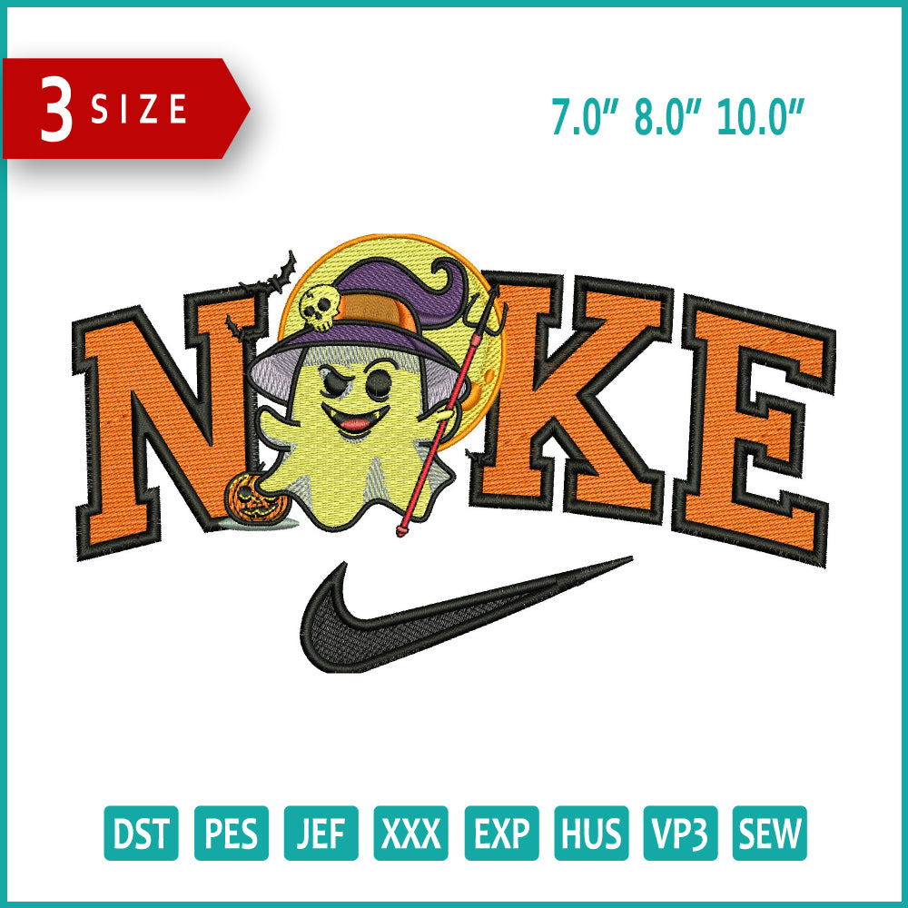 Nike Witch Ghost Embroidery Files - 3 Size's