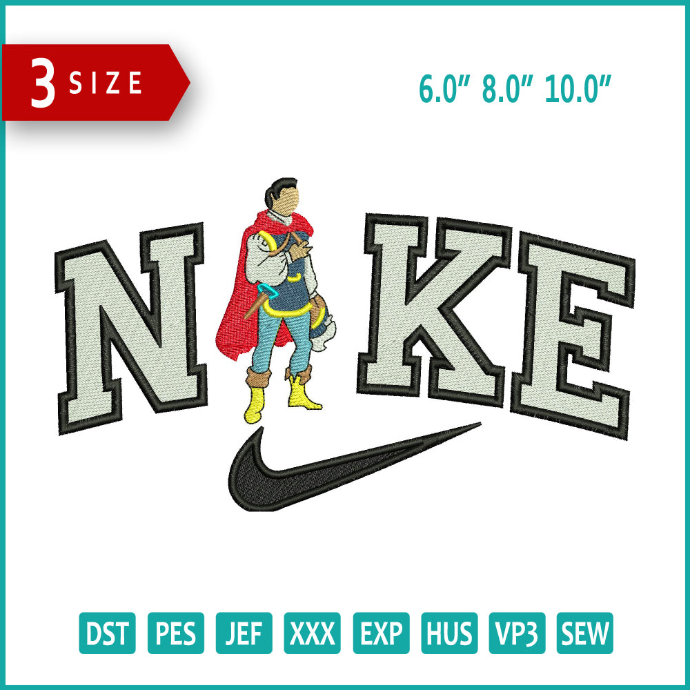 Archivos de diseño de bordado completo de Nike Prince Florian (3 tamaños)