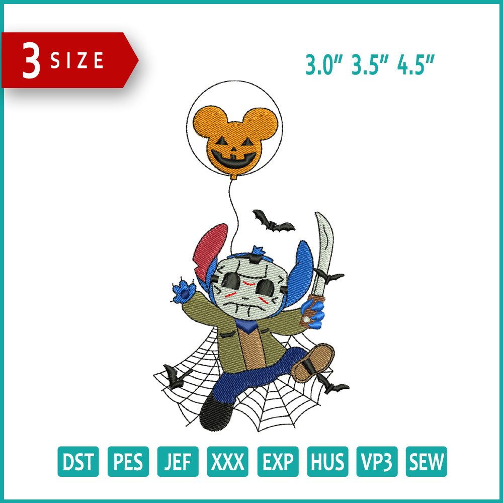 Stitch Cosplay Jason Voorhees Embroidery Files - 3 Size's
