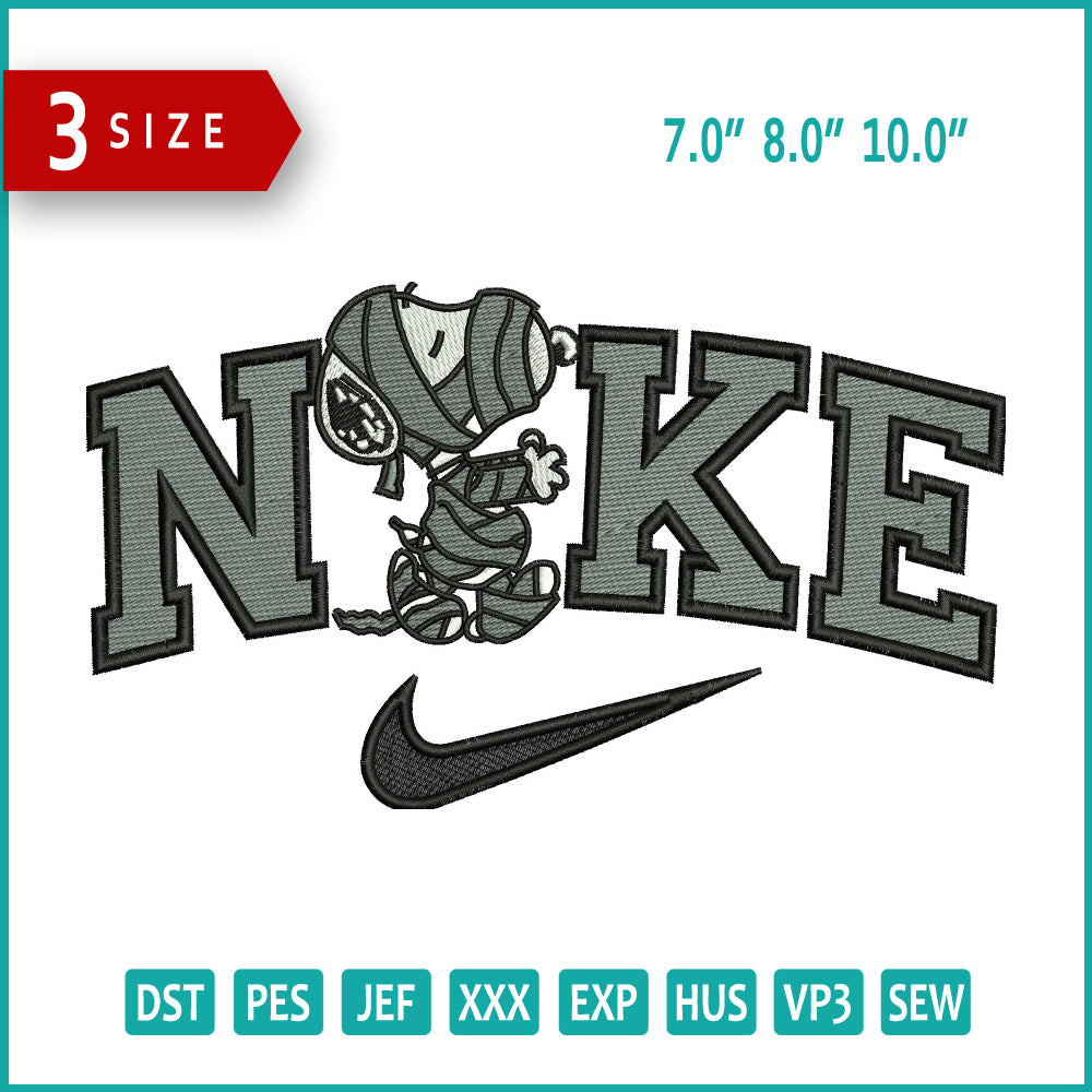 Nike Mummy Snoopy Embroidery Files - 3 Size's